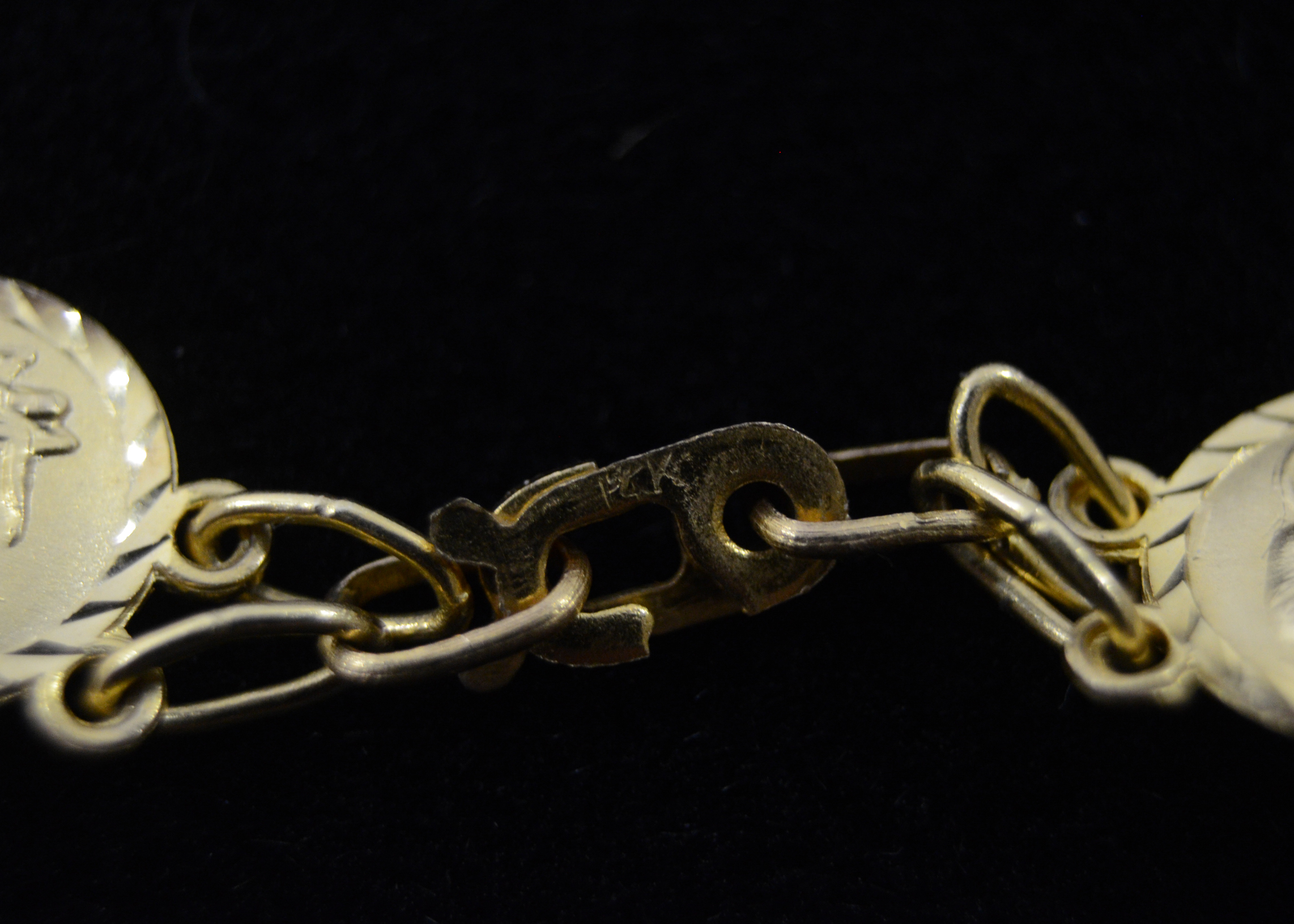 14K Yellow Gold Medallion Bracelet