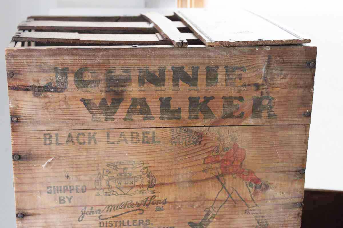Pair of Vintage Wooden Liquor Crates