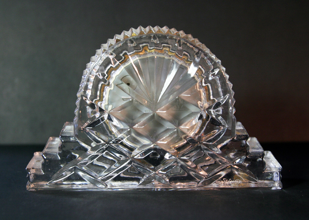 Cut Crystal Mantel Clock and Compotes