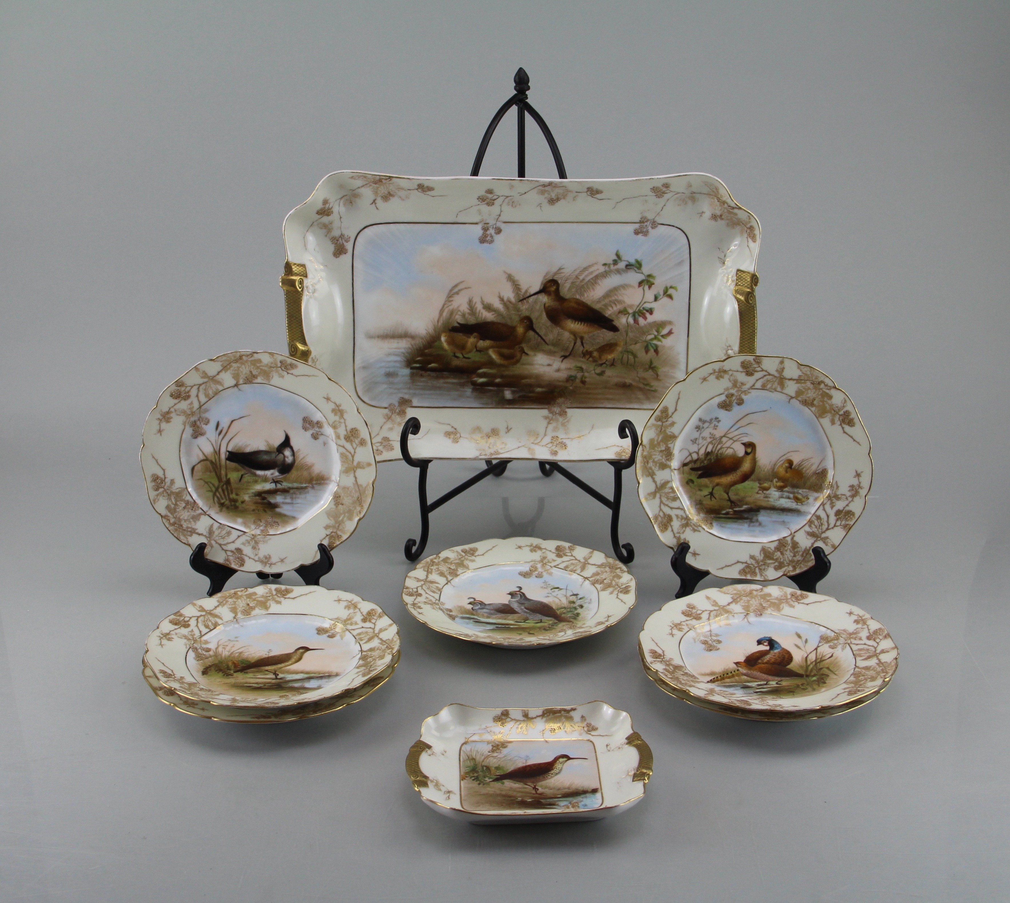 Antique Haviland Limoges Set of Bird Themed China