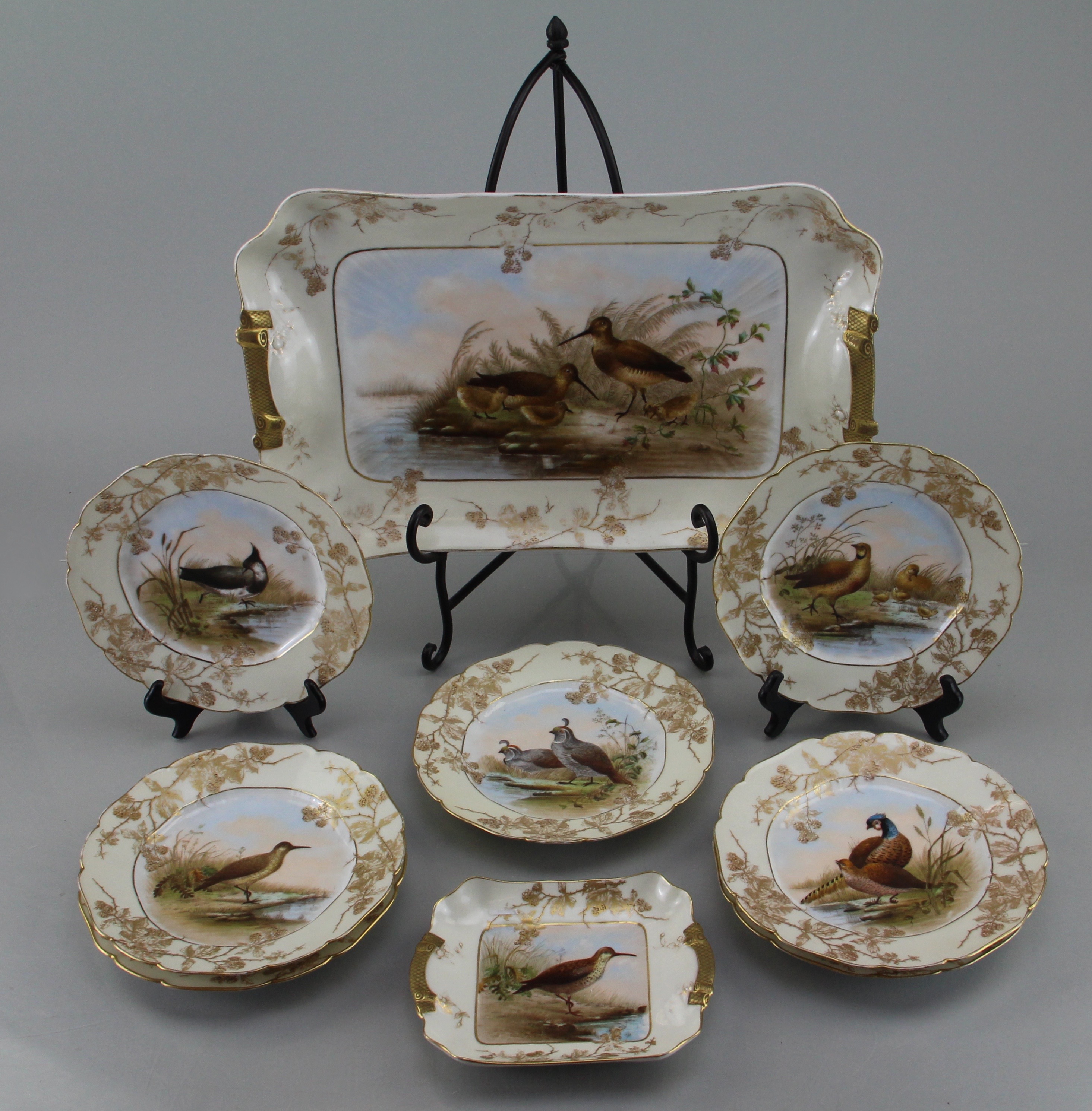 Antique Haviland Limoges Set of Bird Themed China