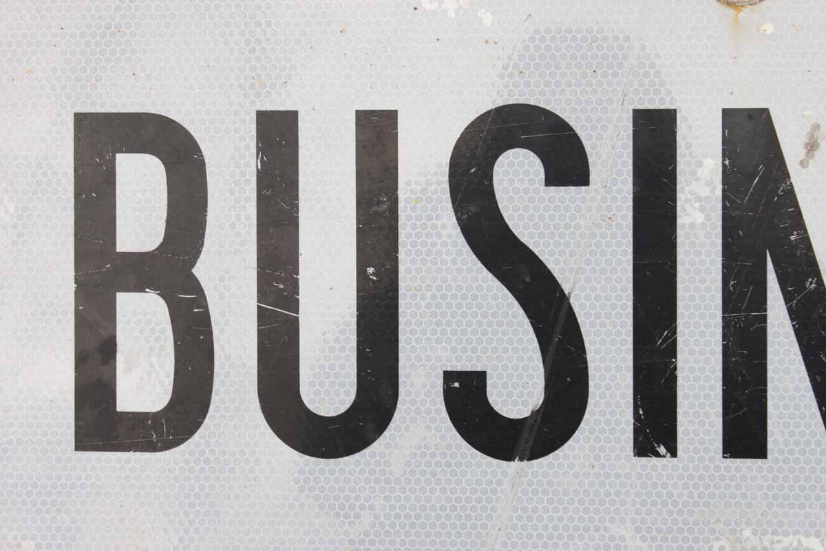 "Business" Reflector Sign