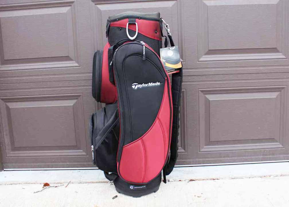 A TaylorMade Golf Bag with Tags