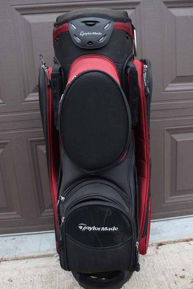 A TaylorMade Golf Bag with Tags