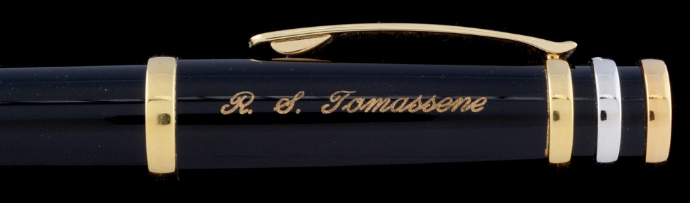 Cartier "Trinity" Black Lacquer and Gold Plated Pen