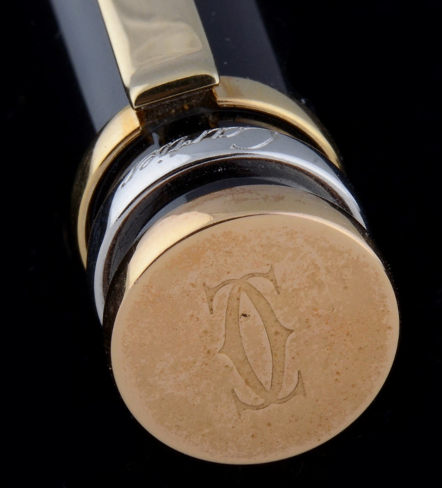 Cartier "Trinity" Black Lacquer and Gold Plated Pen