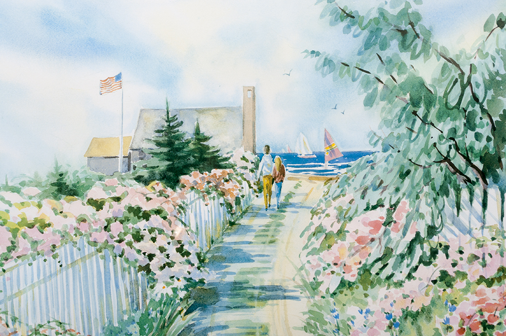 Marilyn Chamberlain "Summer Stroll" Framed Print