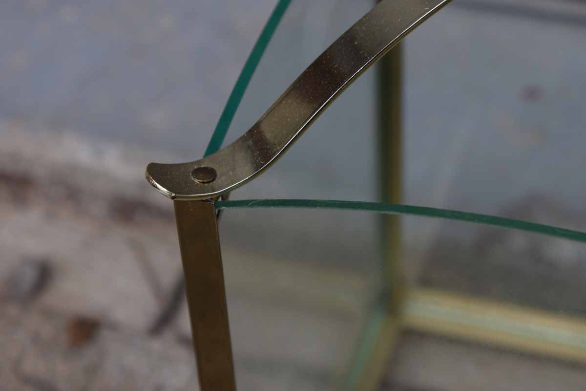 Pair of Glass and Brass Tone Hanging Lanterns