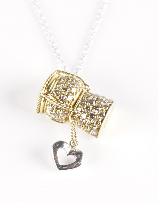 Roberto Coin Diamond Champagne Cork Pendant on Chain Necklace