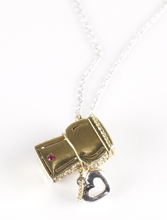 Roberto Coin Diamond Champagne Cork Pendant on Chain Necklace