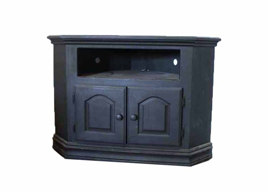 Black Wooden Corner Entertainment Center