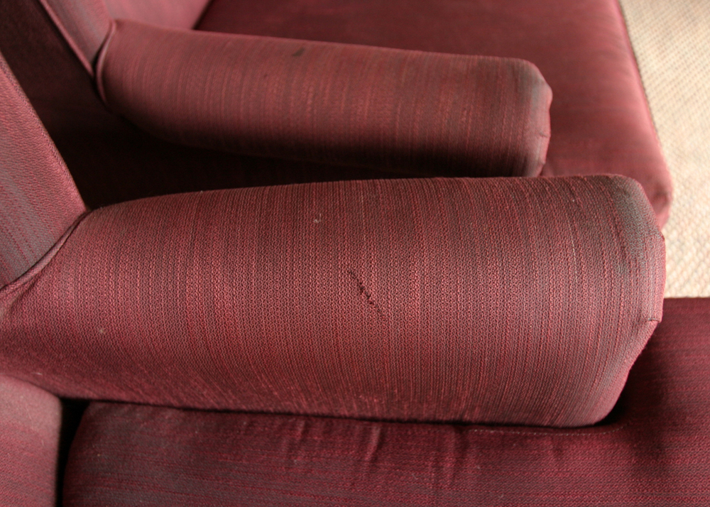 Burgundy Wingback Arm Chairs