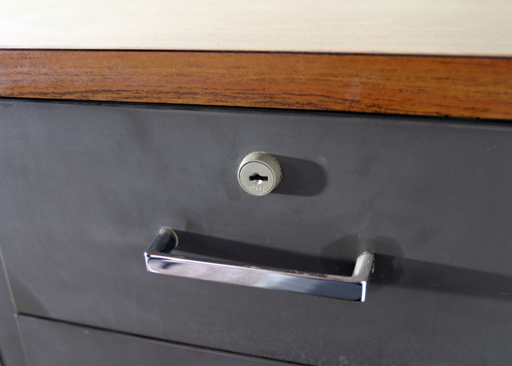 Gray Metal Office Credenza