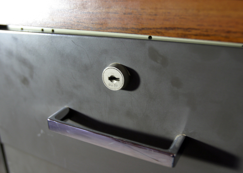 Gray Metal Office Credenza