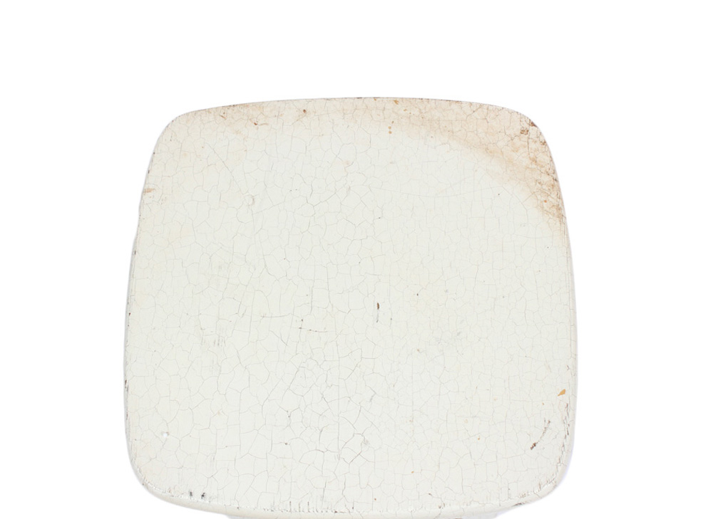 Pair of Red and White Wooden Stools