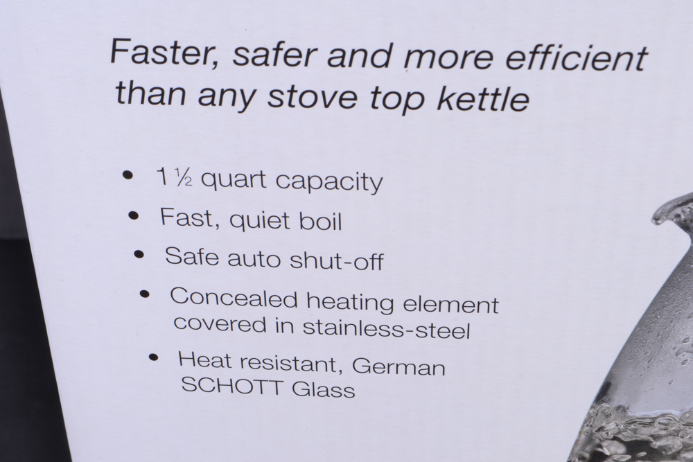 Capresso H2O Plus Cordless Glass Water Kettle