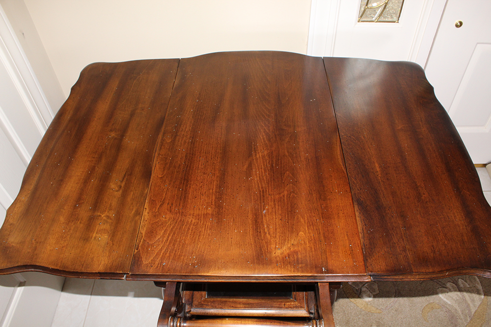 Walnut Drop Leaf Tea Cart