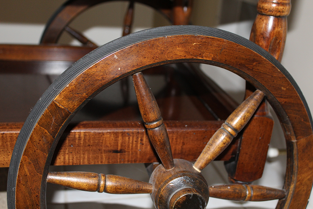 Walnut Drop Leaf Tea Cart