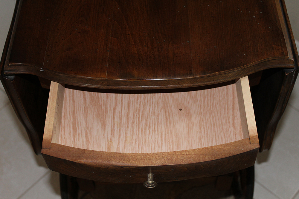 Walnut Drop Leaf Tea Cart