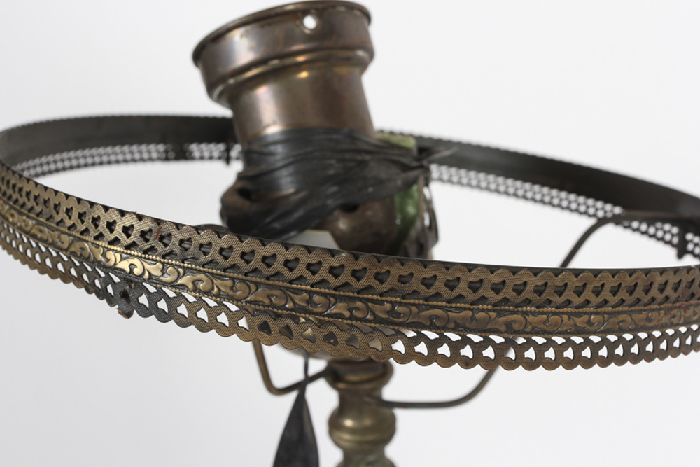 Vintage Brass Lamp with Middle Shelf