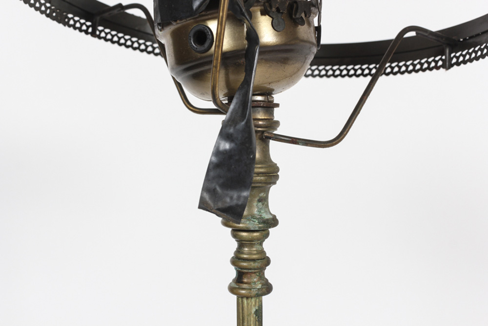 Vintage Brass Lamp with Middle Shelf