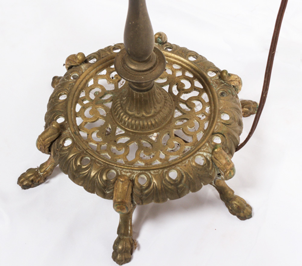 Vintage Brass Lamp with Middle Shelf