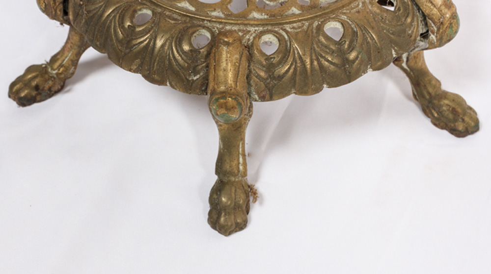 Vintage Brass Lamp with Middle Shelf