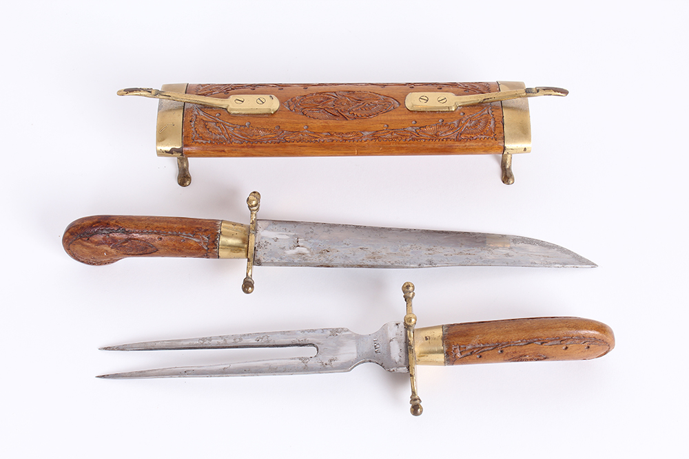 Vintage Meat Carving Knife and Fork Set