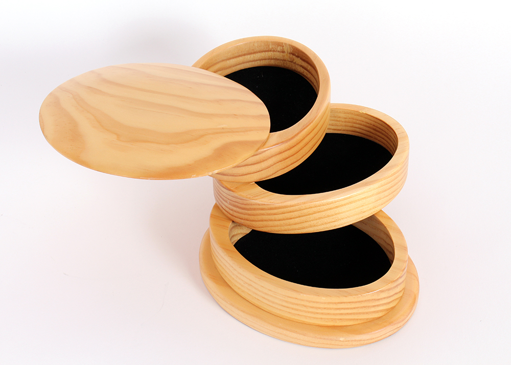 Swiveling Three Tiered Jewelry Box