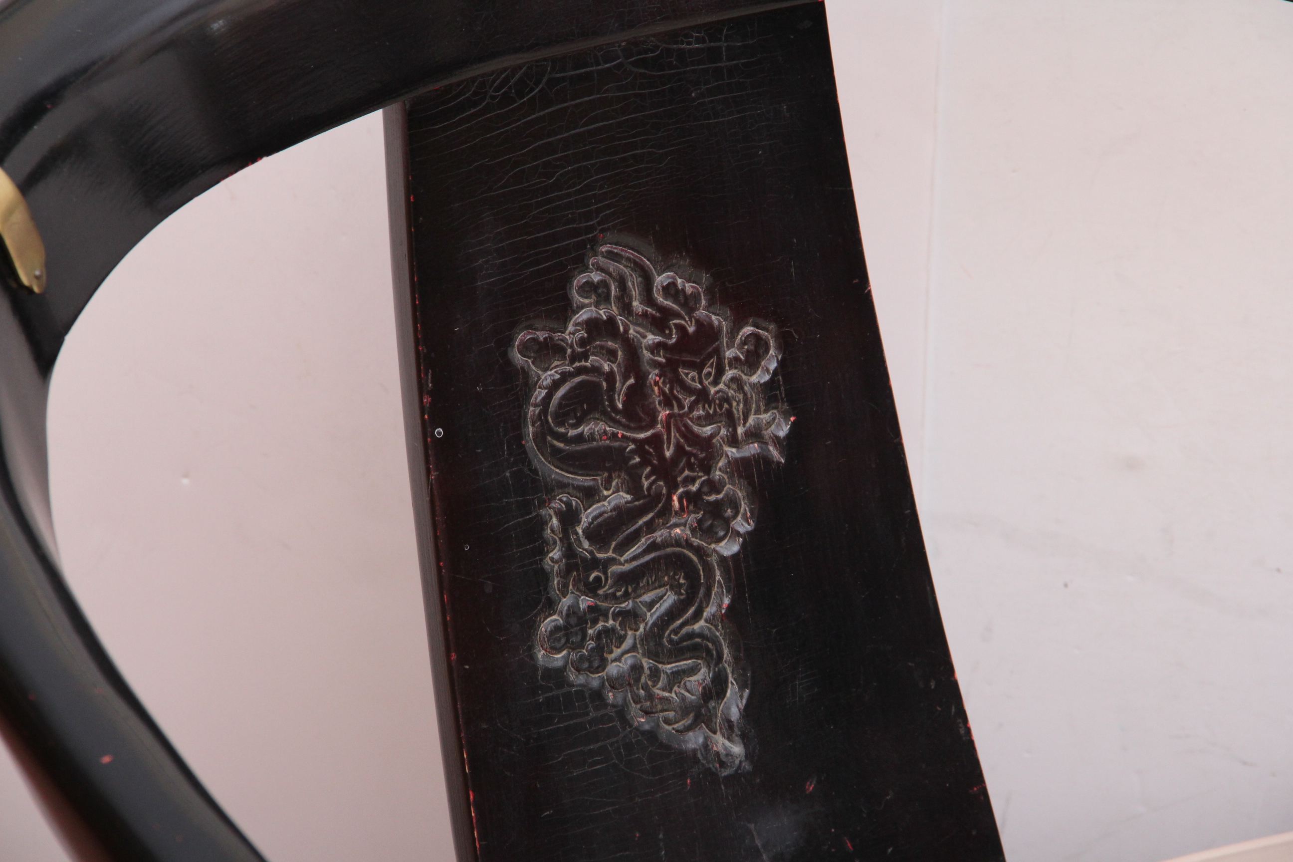 Pair of Japanese Ebonized Empire Style Chairs