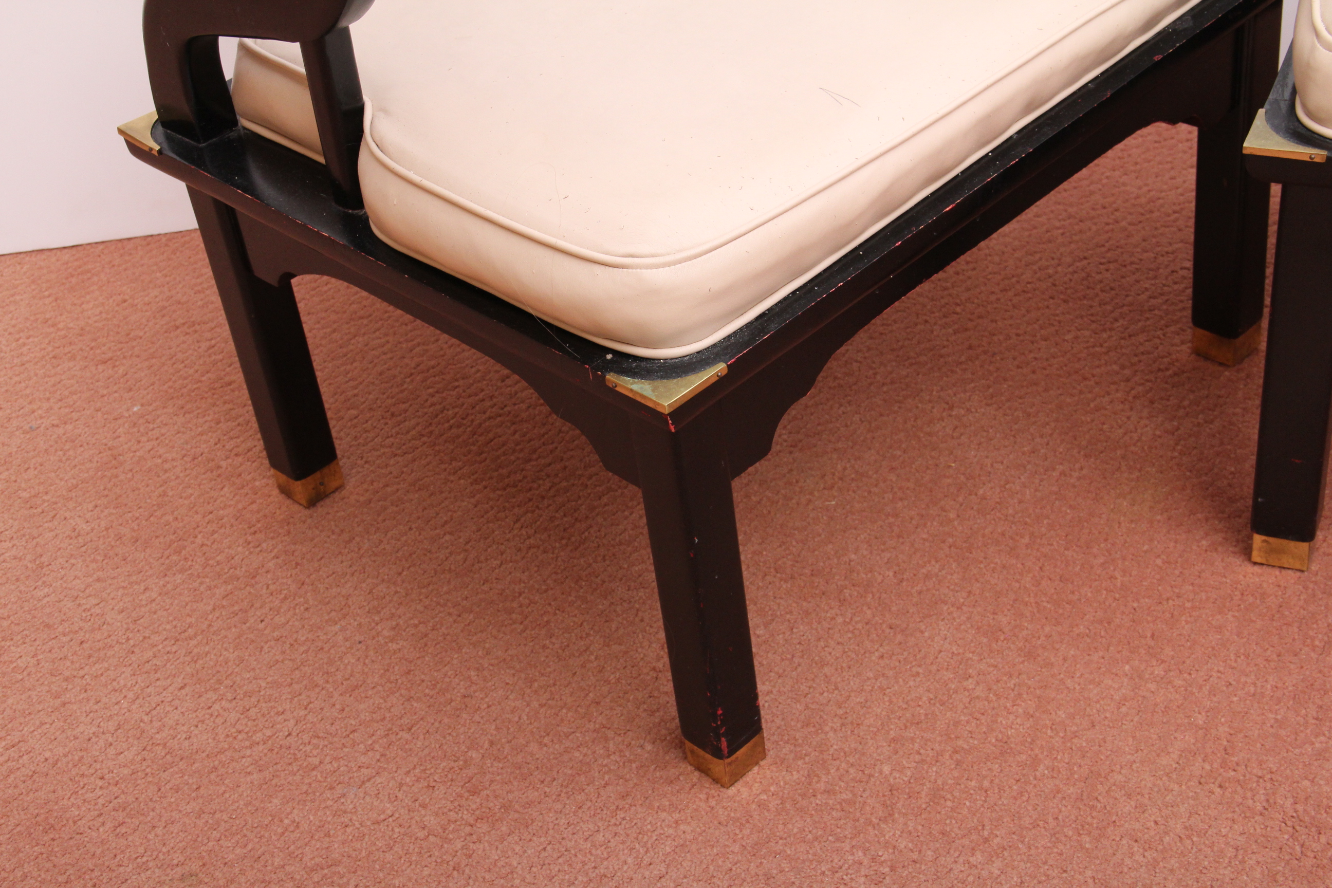 Pair of Japanese Ebonized Empire Style Chairs