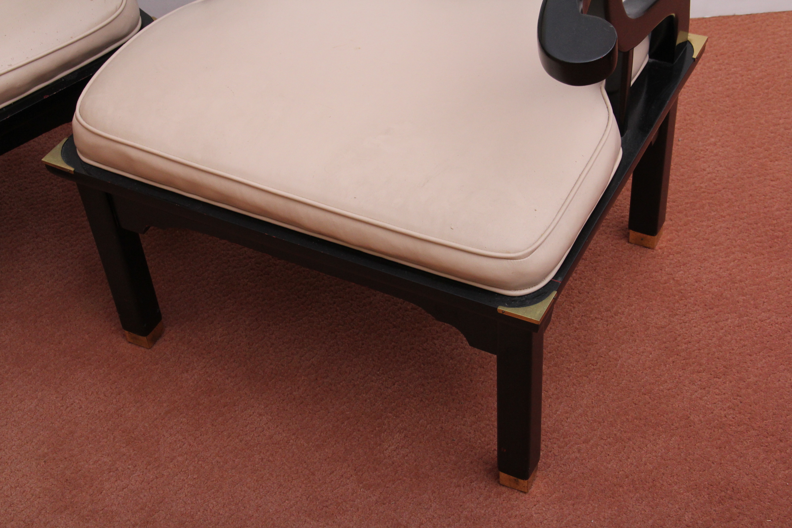 Pair of Japanese Ebonized Empire Style Chairs