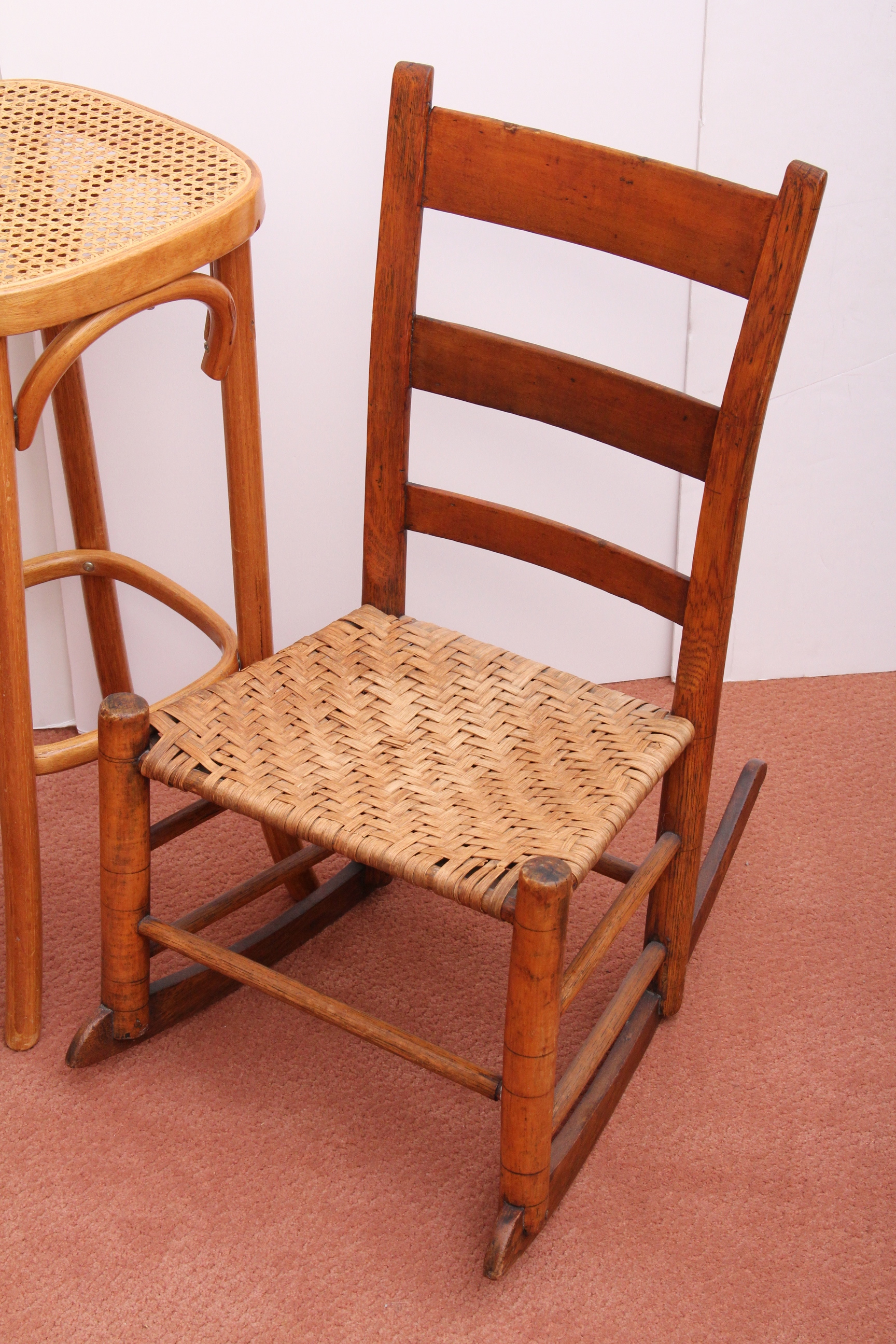 Trio of Wicker and Wood Furniture