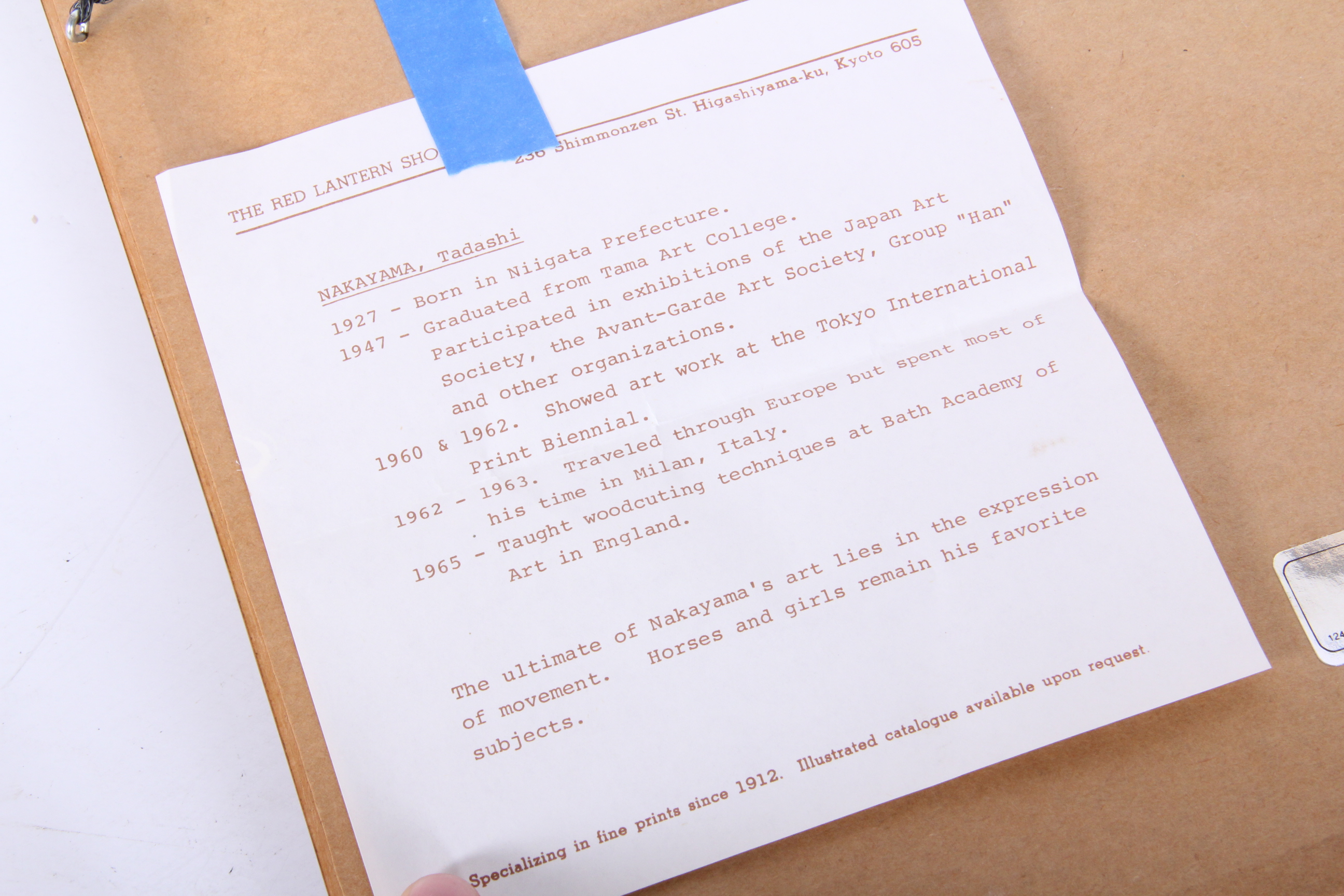 Tadashi Nakayama "Girl In The Wind," Woodblock Print