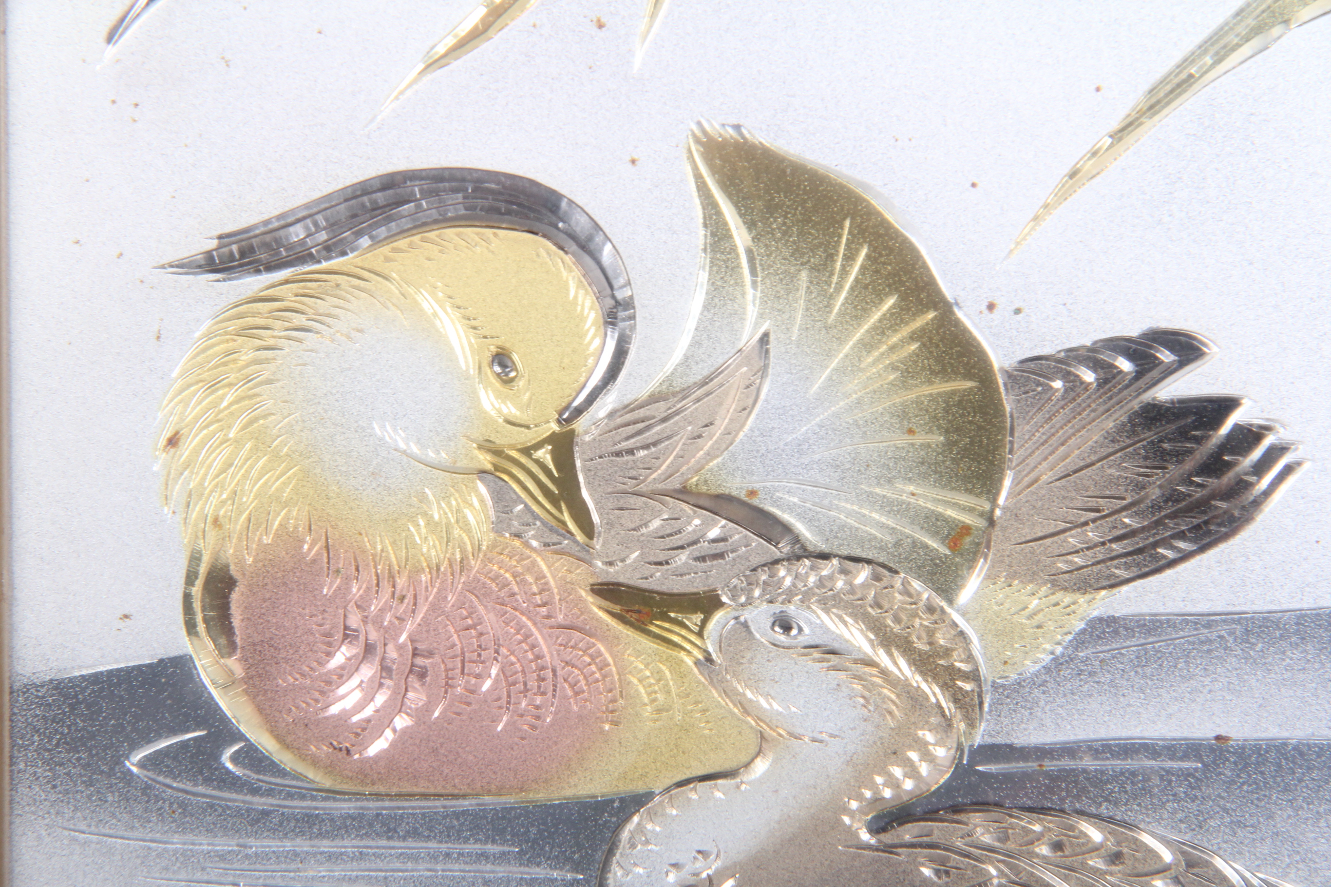 Chokin Japanese Etching of Ducks