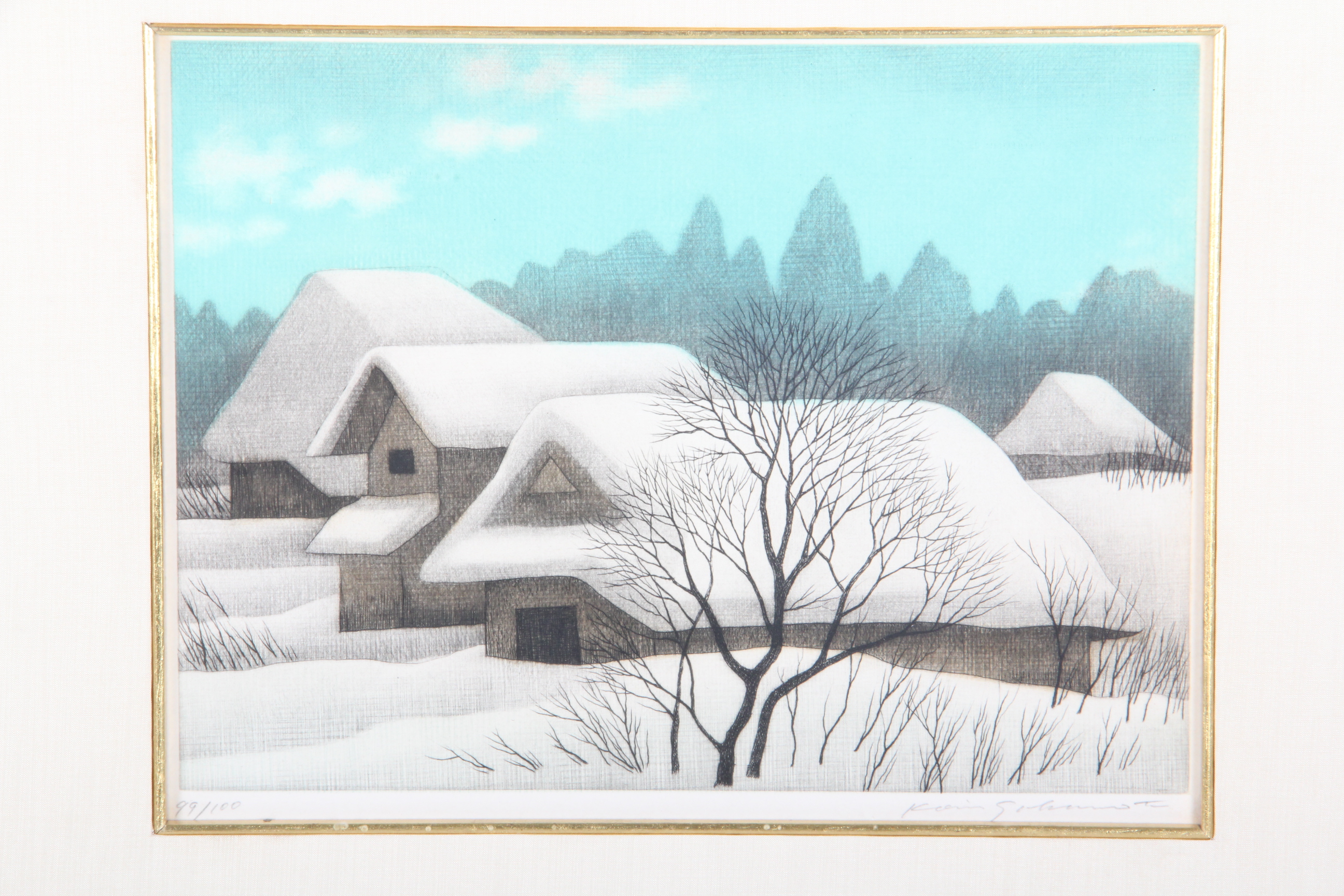 Koichi Sakamoto Mezzotint of a Winter Scene