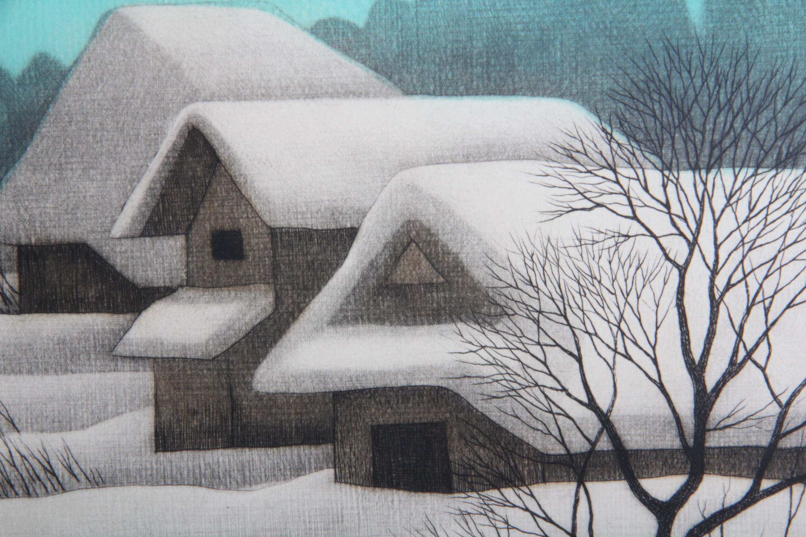 Koichi Sakamoto Mezzotint of a Winter Scene