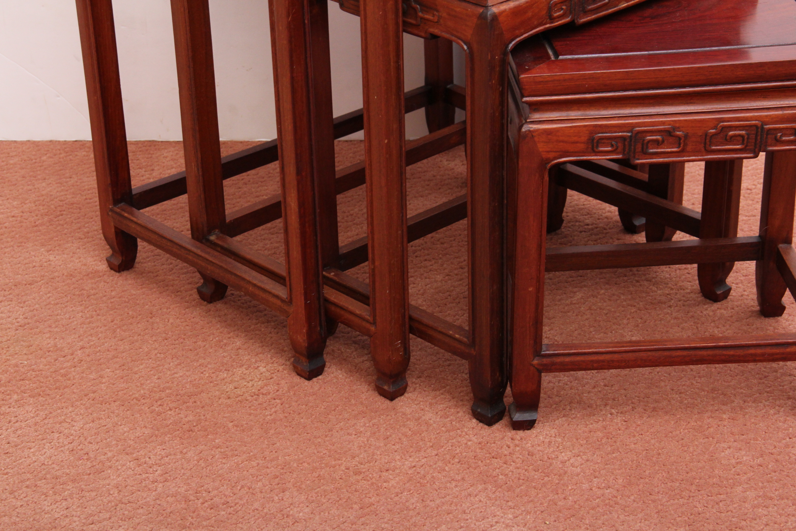 Asian Style Red Gum Nesting Tables
