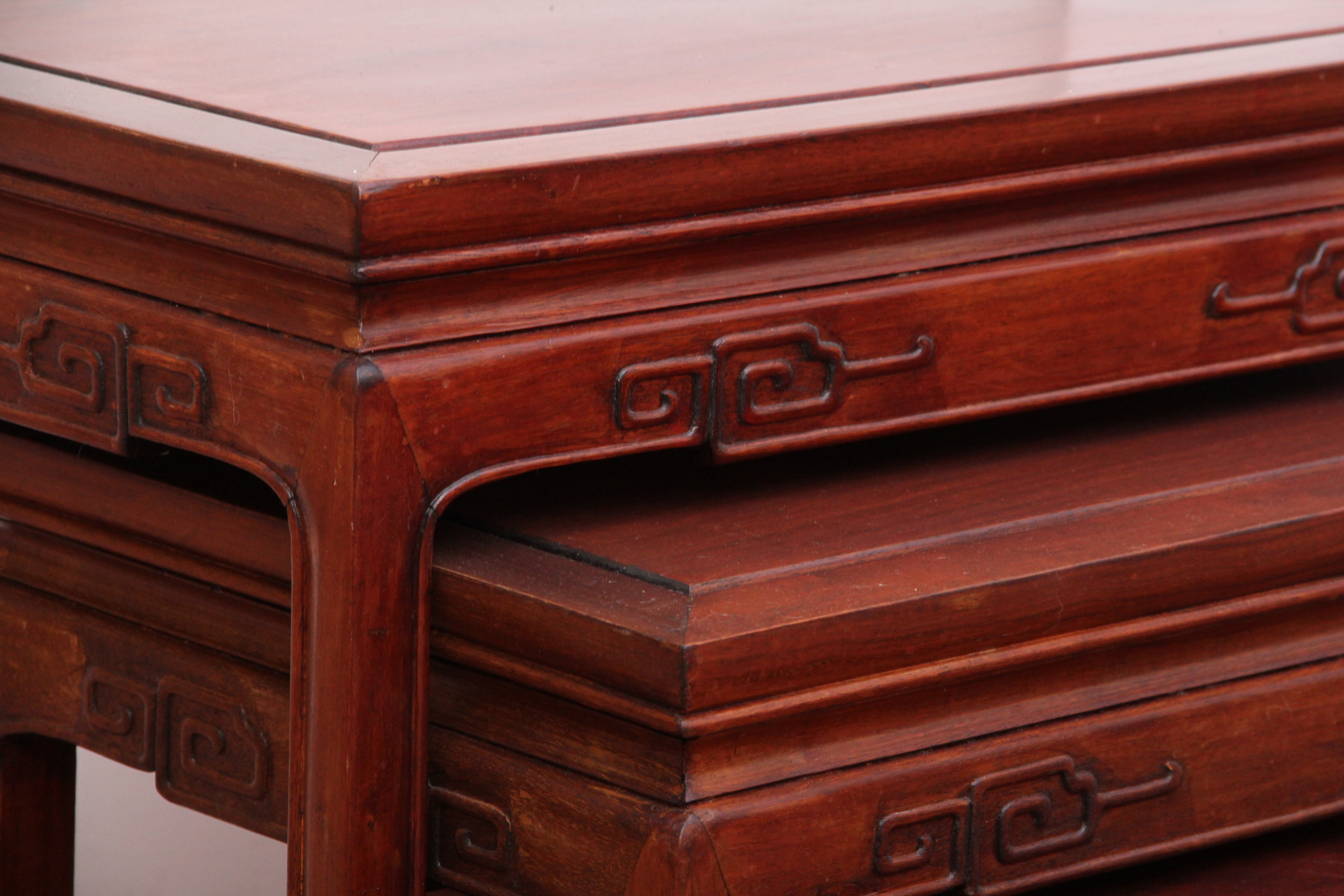 Asian Style Red Gum Nesting Tables