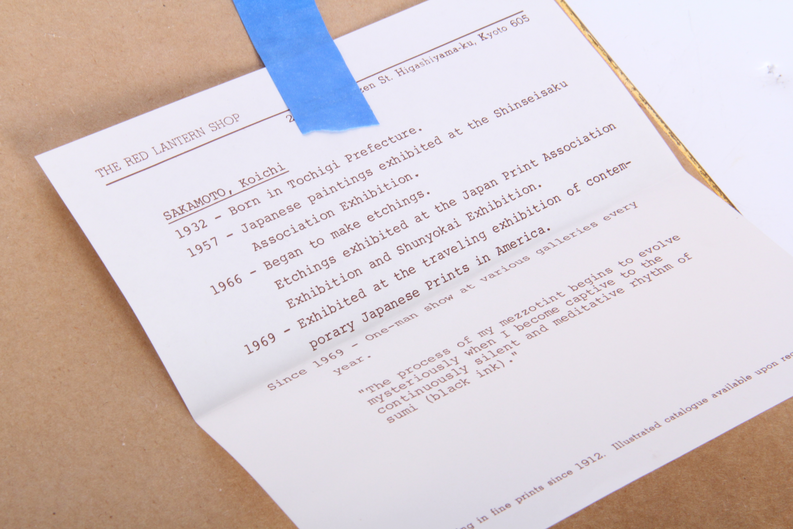 Koichi Sakamoto Mezzotint of a Winter Scene