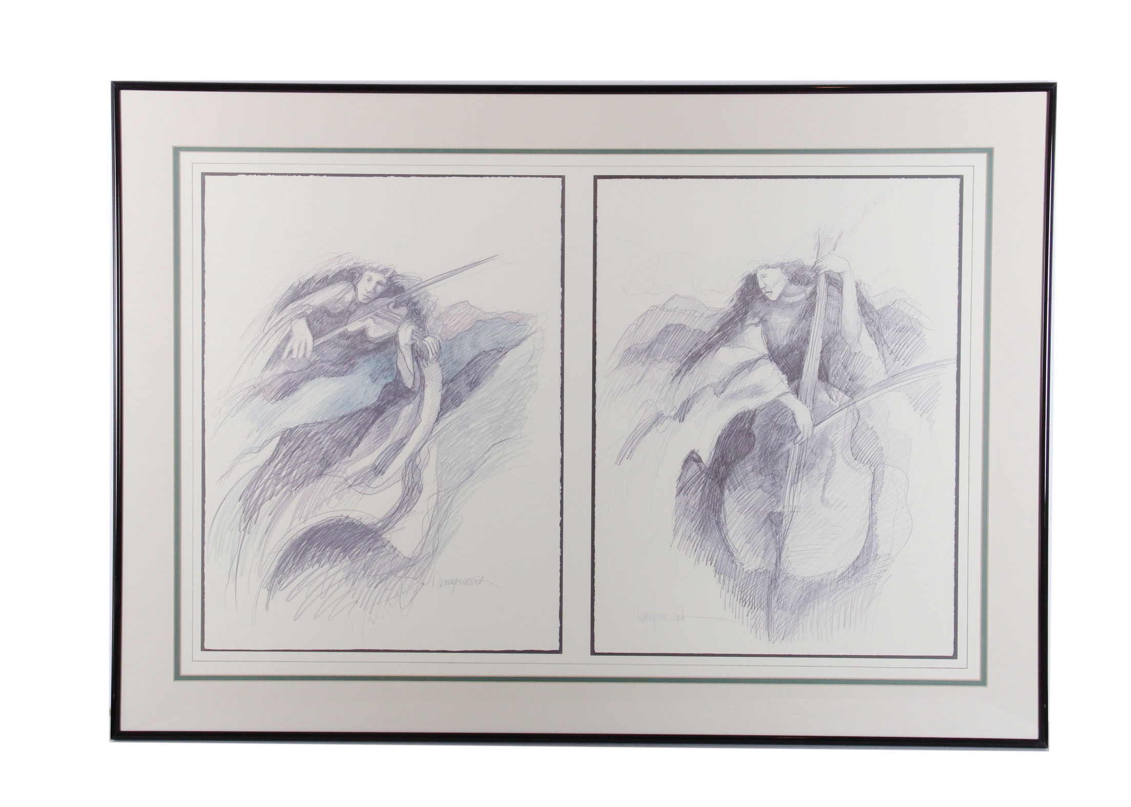 Offset Lithograph of Musicians