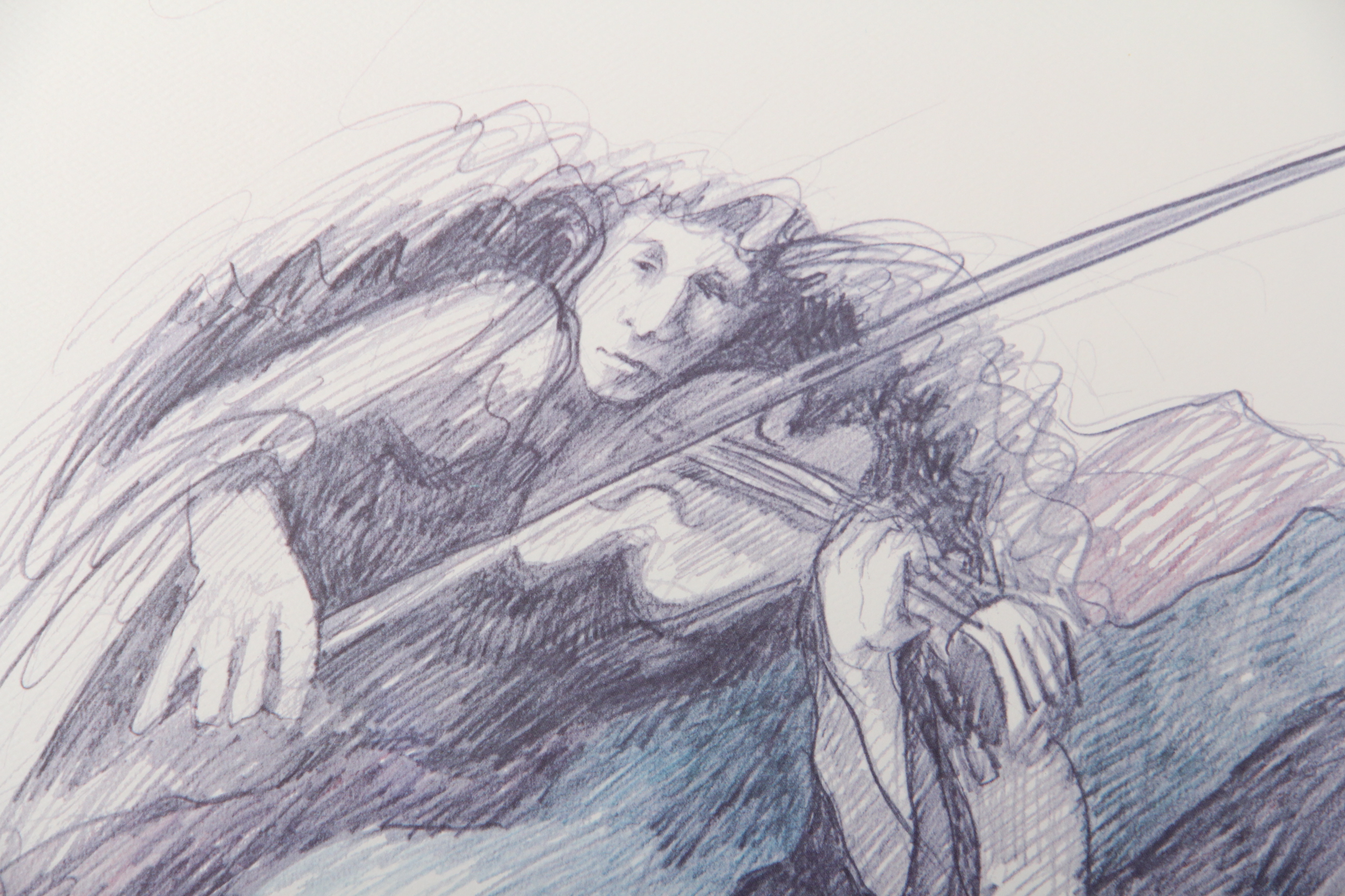 Offset Lithograph of Musicians