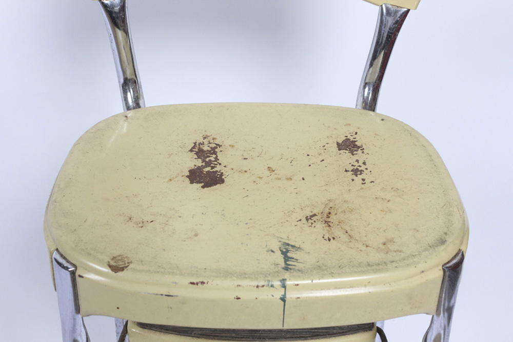 Creme Chair and Stepstool