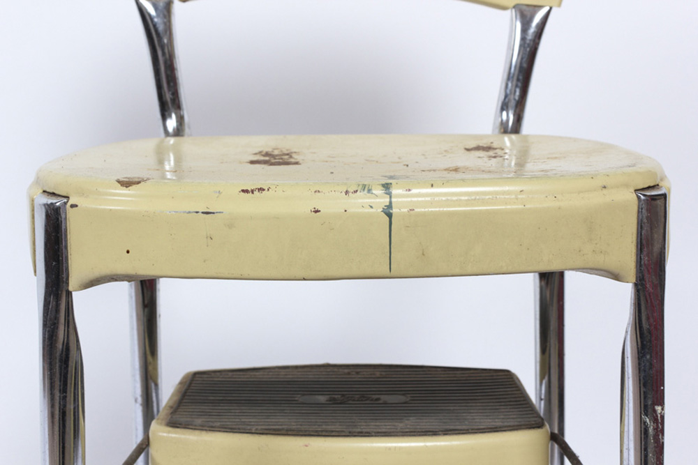 Creme Chair and Stepstool