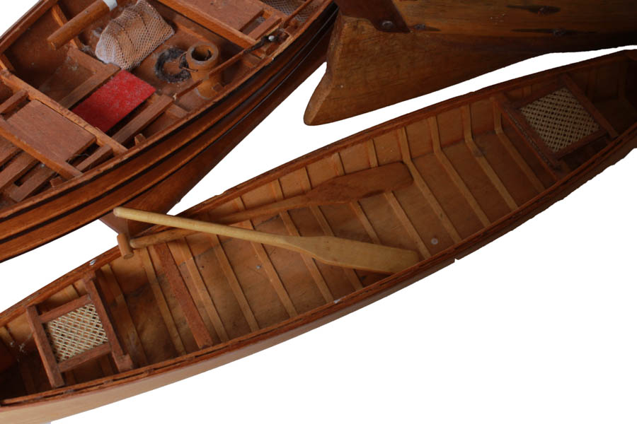 Seaport Scene Plates and Wood Ships