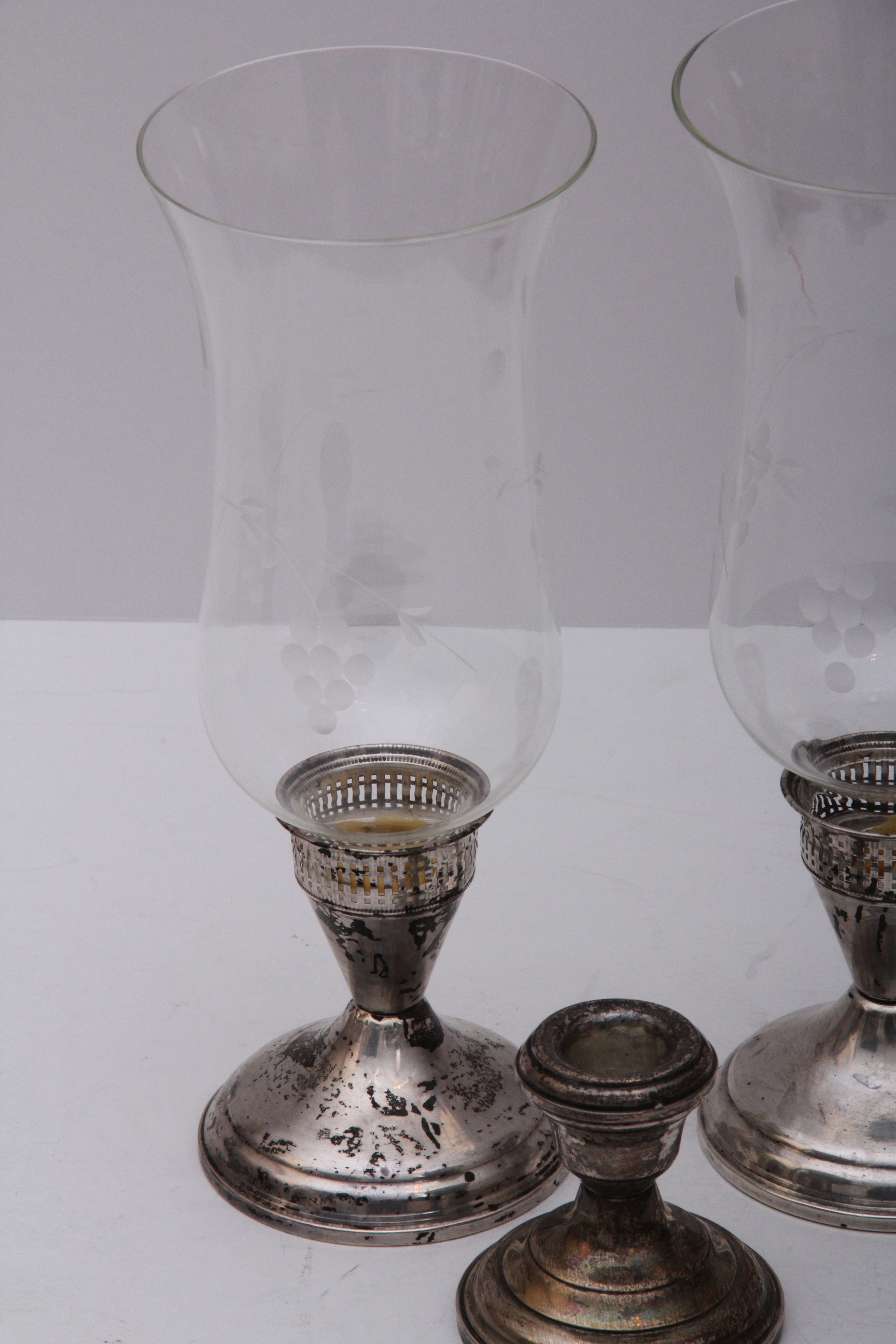 Trio of Sterling Silver Candlesticks