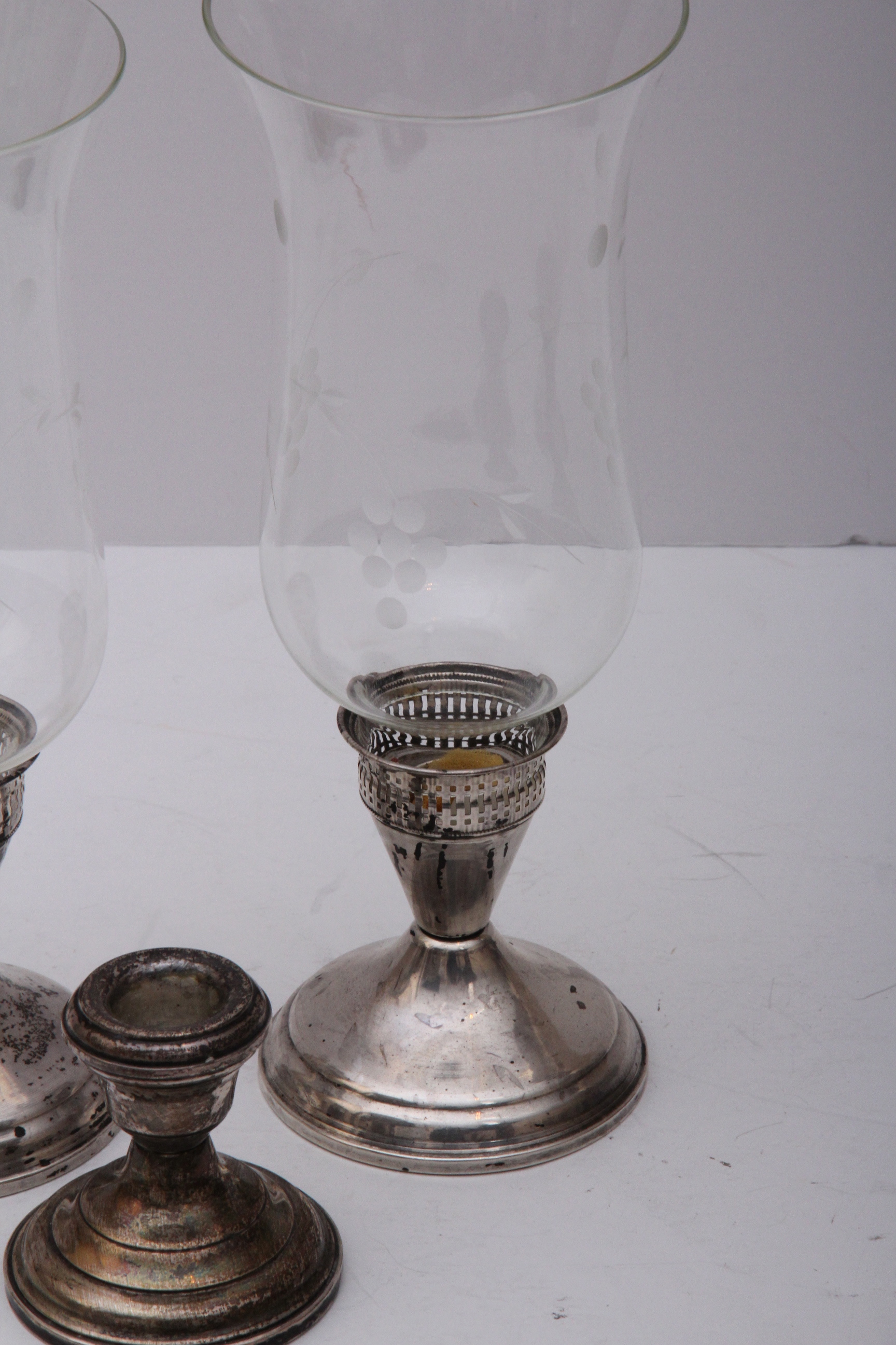Trio of Sterling Silver Candlesticks