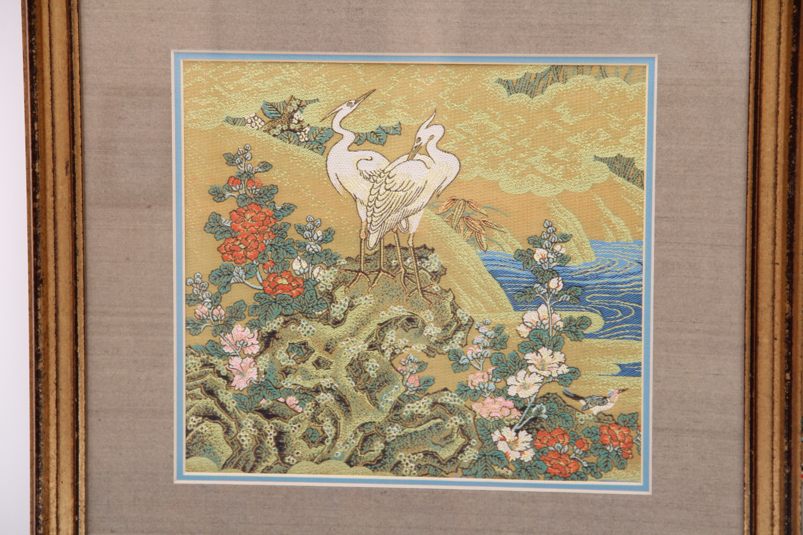 Pair of Japanese Shishu Embroidery