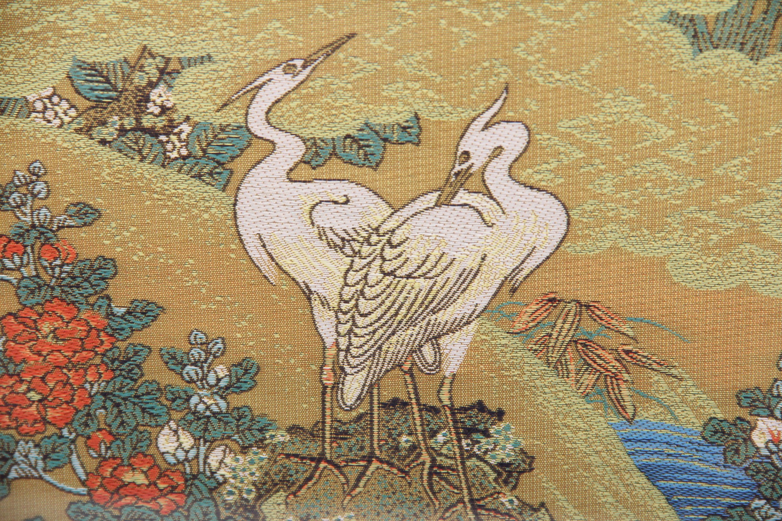 Pair of Japanese Shishu Embroidery