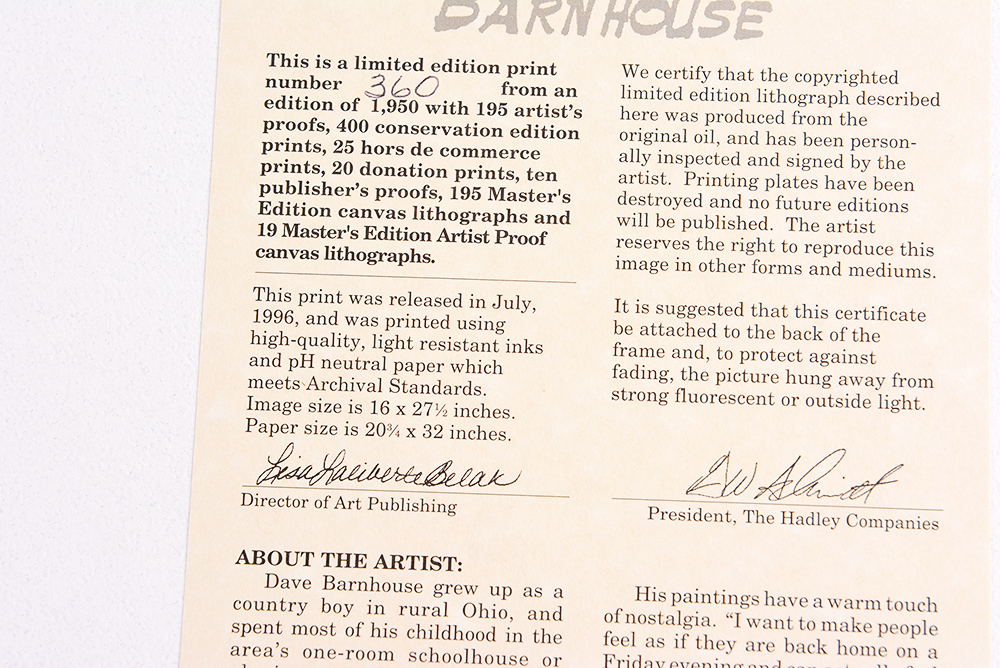 Limited Edition "Hometown Hero" Offset Lithograph